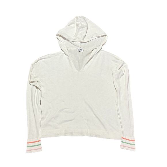 27 Miles Soft Cotton Cashmere Hoodie Sz Medium Casual White Sweater Pullover - Picture 1 of 7